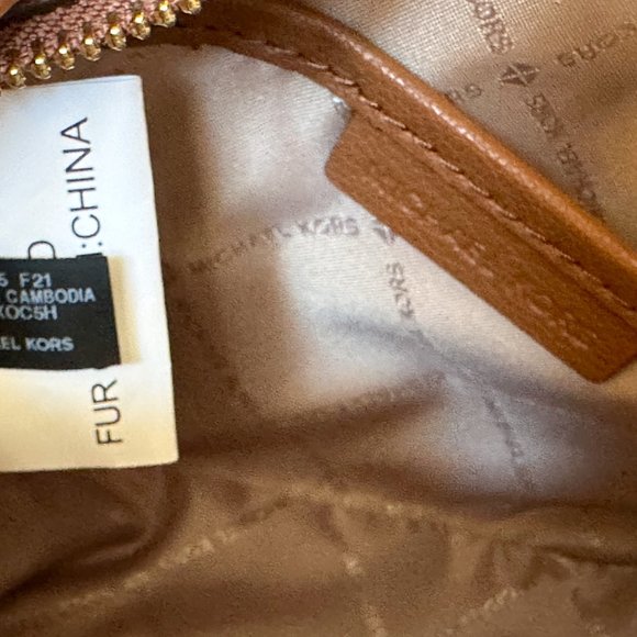 Michael Kors Rose Small Oval Camera Crossbody Bag Exotic Print Brown Multi - Picture 10 of 13